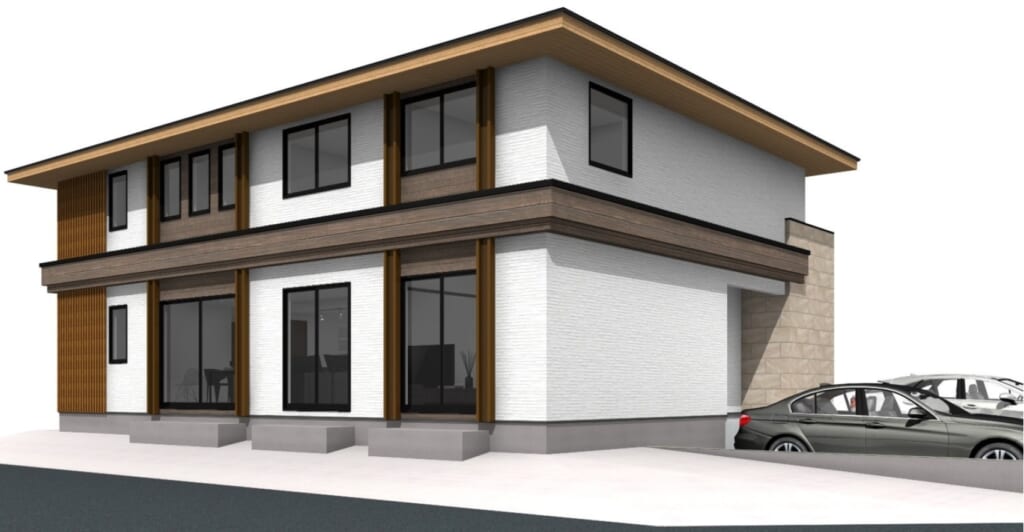 尼崎市南武庫之莊5_1区画_外観パース(植栽無し)