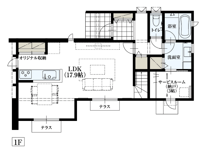 福岡市篠栗町中央4_間取り&配置図_最終ol_1F