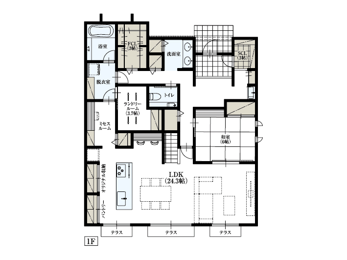 世田谷区成城5_No1_間取り&配置図_最終ol_1F